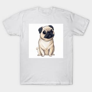 Cute Pug Drawing T-Shirt